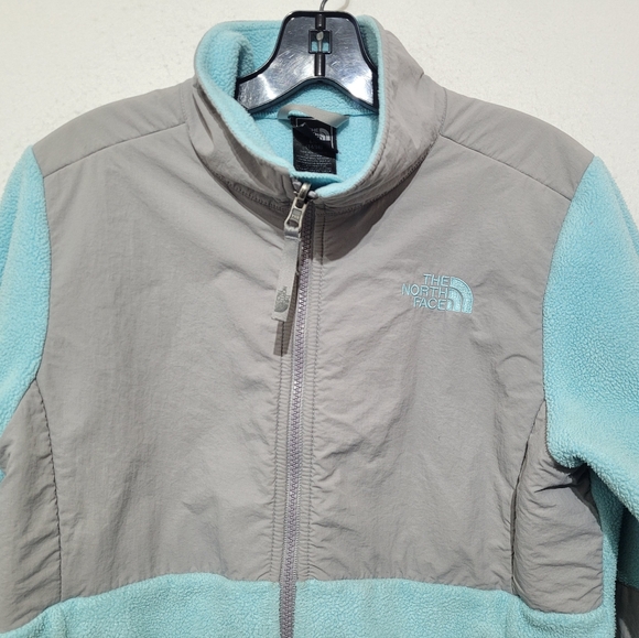 THE NORTH FACE DENALI POLARTEC FLEECE GIRL'S SIZE L(14-16) JACKET TURQUOISE/GRAY - Picture 5 of 16